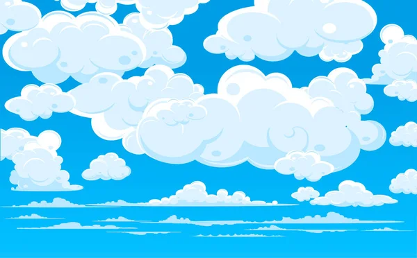 Jasne Błękitne Niebo Chmurach Promieniami Słońca — Wektor stockowy