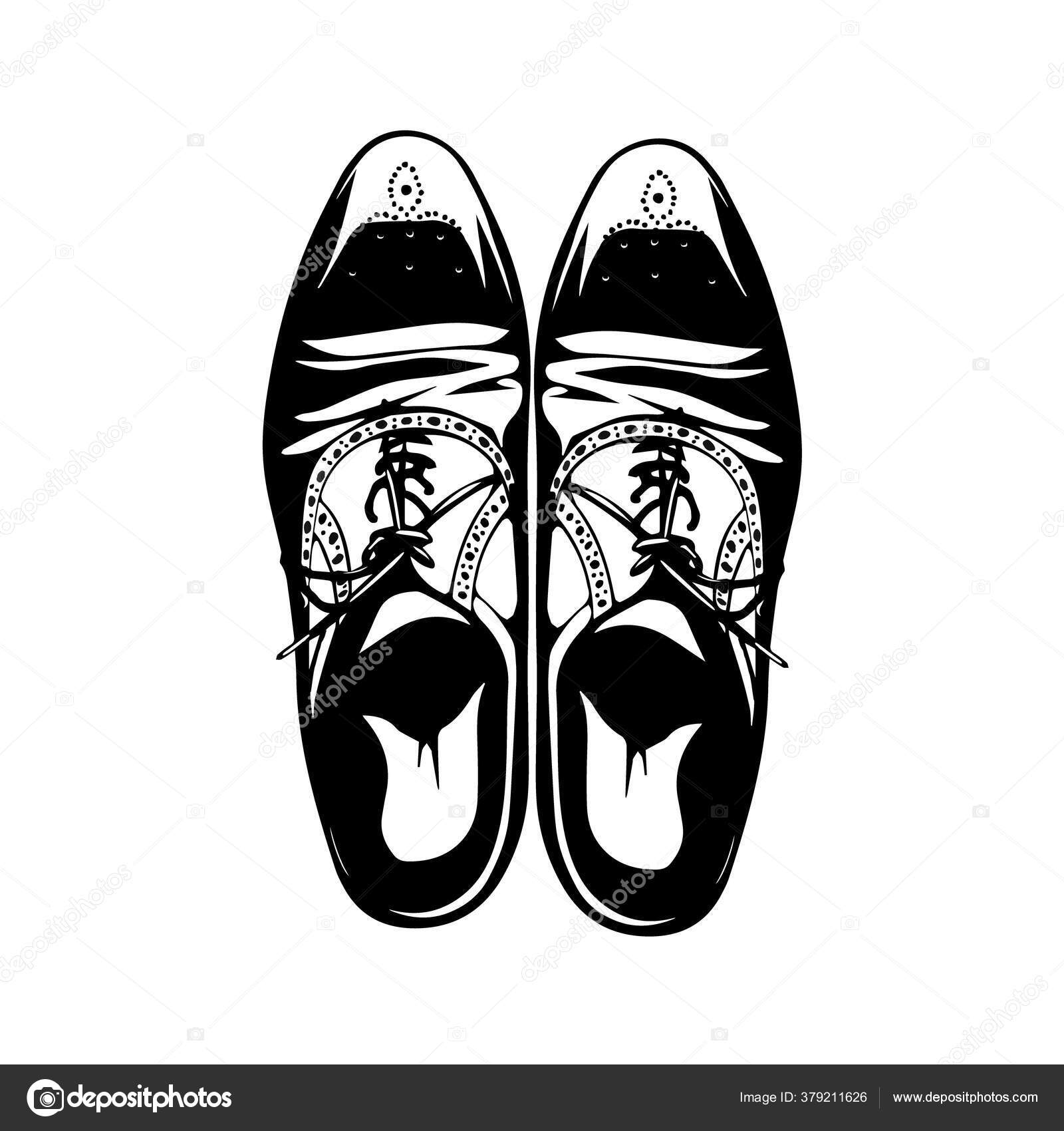 Vector Hand Drawing Illustration Men Fashion Shoes Classic
