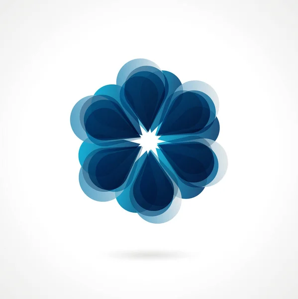 Bela Flor Azul Fundo Branco Imagem Vetorial —  Vetores de Stock