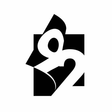 Soyut logo 92 yıl izole edilmiş. Açık bir kitap, dergi şeklinde. 92nci yaş günün kutlu olsun. Beyaz arkaplanda siyah renk yazımı.