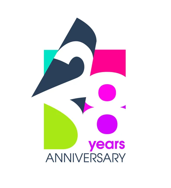 Years Anniversary Colored Logo Isolated White Background Celebration Company Vector — Stock Vector