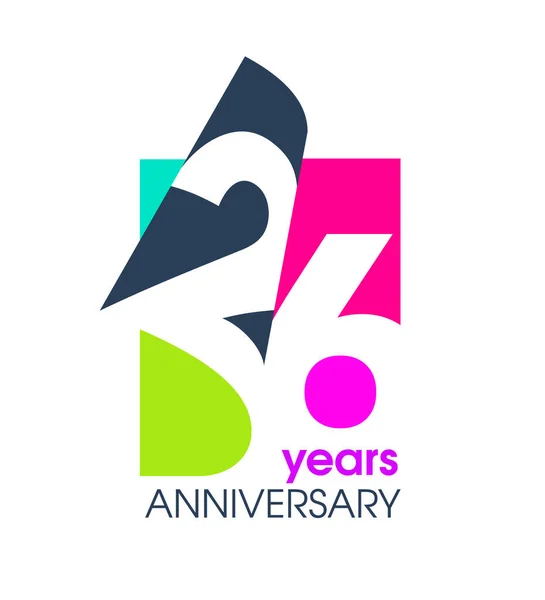 Logotipo Años Color Aniversario Aislado Sobre Fondo Blanco Para Celebración — Vector de stock