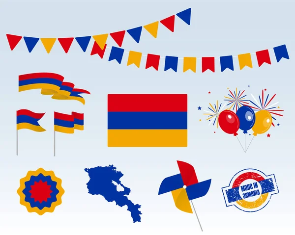 Національне Свято День Незалежності Вірменії Набір Елементів Векторного Дизайну Створений — стоковий вектор