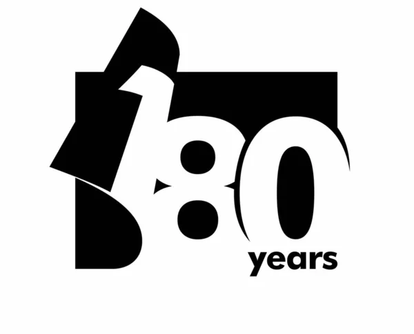 Logo Astratto Isolato 180 Anni Sotto Forma Libro Aperto Rivista — Vettoriale Stock