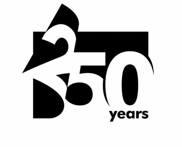 Ізольований Абстрактний Логотип 250 Років Вигляді Відкритої Книги Журналу Щасливі — стоковий вектор