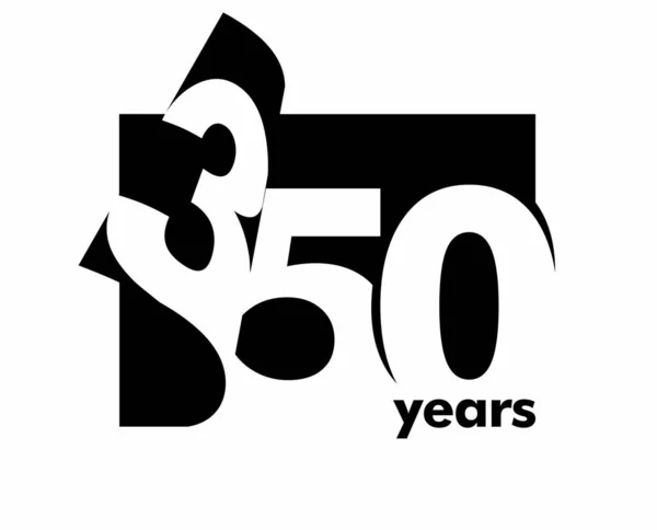 Logotipo Abstrato Isolado 350 Anos Forma Livro Aberto Revista Feliz —  Vetores de Stock