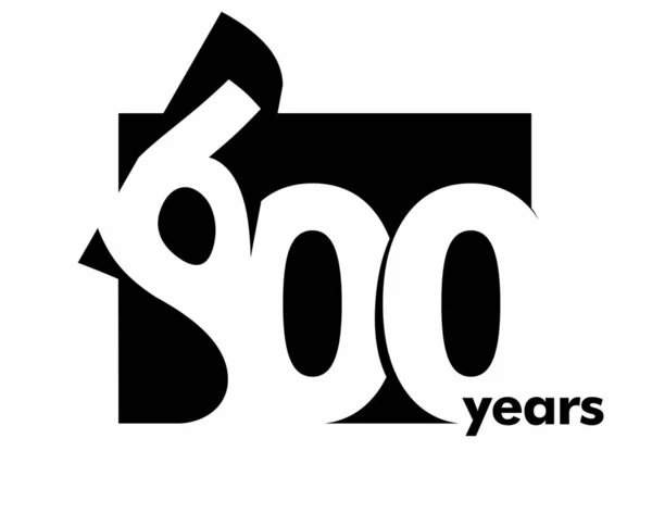 Logo Abstrait Isolé 600 Ans Sous Forme Livre Ouvert Magazine — Image vectorielle
