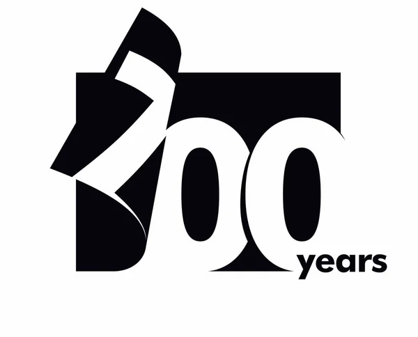 Logo Astratto Isolato 700 Anni Sotto Forma Libro Aperto Rivista — Vettoriale Stock