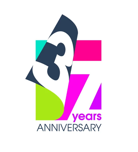 Logotipo Años Color Aniversario Aislado Sobre Fondo Blanco Para Celebración — Vector de stock