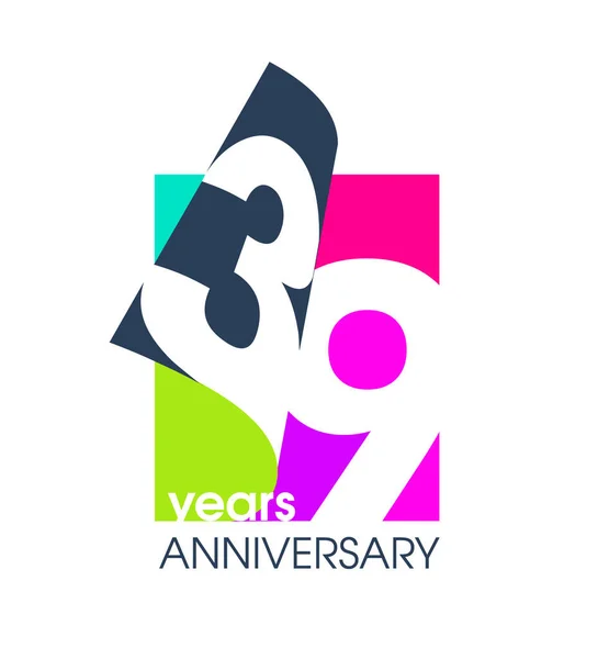 Years Anniversary Colored Logo Isolated White Background Celebration Company Vector — Stock Vector