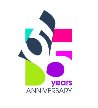 55 yıllık yıldönümü renkli logo, şirketin kutlamaları için beyaz arka planda izole edilmiş. Vektör İllüstrasyon Tasarım Şablonu