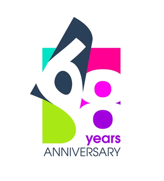 Anos Logotipo Colorido Aniversário Isolado Fundo Branco Para Celebração Empresa — Vetor de Stock