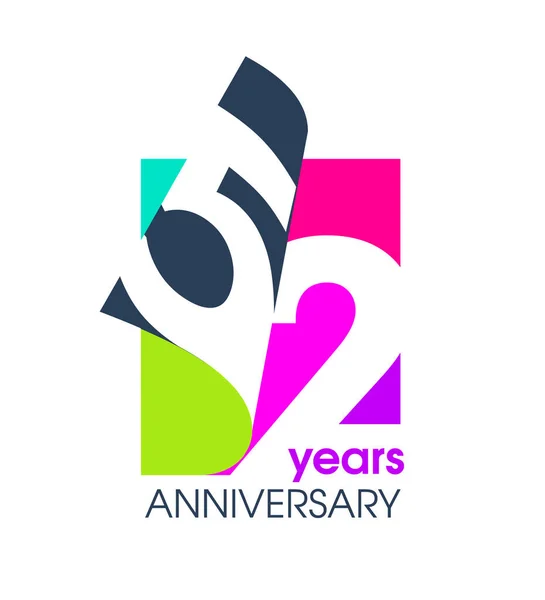 Years Anniversary Colored Logo Isolated White Background Celebration Company Vector — Stock Vector