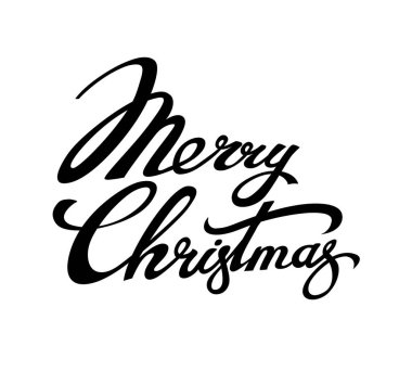 Beyaz üzerine izole edilmiş mutlu noel mektupları. Vektör resmi.