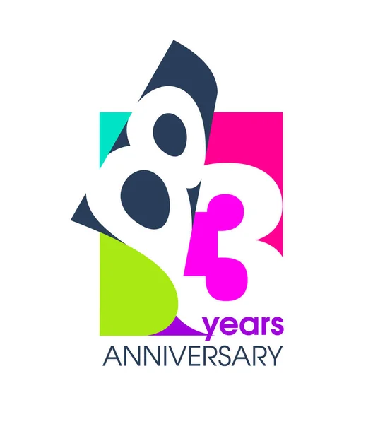 Anos Logotipo Colorido Aniversário Isolado Fundo Branco Para Celebração Empresa — Vetor de Stock