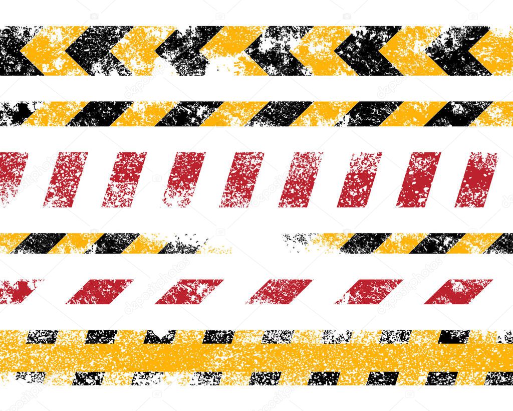 Vector set of Danger and Police Lines for restriction and dangerous zones on white background.. Vector Illustration 