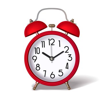 Gerçekçi kırmızı alarm saati, vektör çizimi