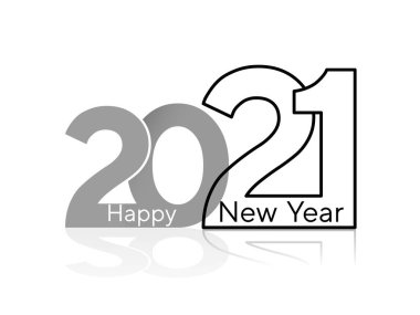 Renkli 2021 logo numaralarının zarif tasarımı kutlu olsun. 2021 yılının tipografisi. Lüks tarih tasarımları ve yeni yıl kutlaması davetiyelerini saklayın. Beyaz arka planda izole edilmiş. Vektör illüstrasyonu.