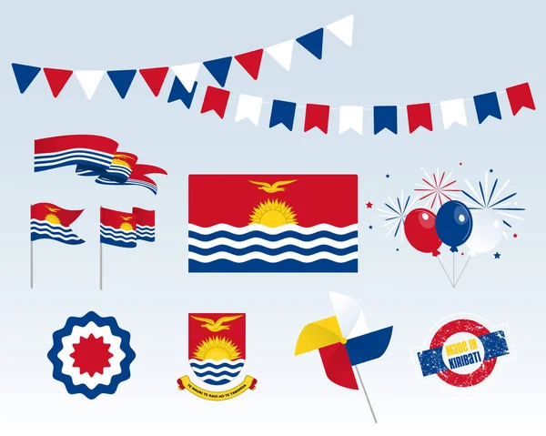 Fête Nationale Independence Day Kiribati Ensemble Éléments Design Vectoriel Made — Image vectorielle