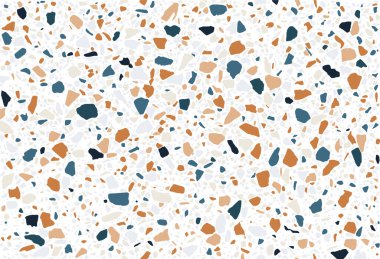 Terrazzo flooring vector seamless pattern. Texture of classic italian type of floor in Venetian style composed of natural stone, granite, quartz, marble, glass and concrete clipart