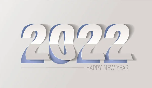 Happy New Year 2022 Text Design Patter Tipografie Tăiată Hârtie — Vector de stoc