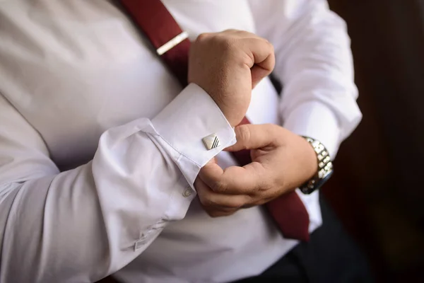 Guapo Hombre Negocios Preparándose Para Los Negocios — Foto de Stock