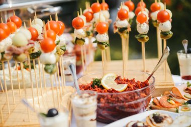 Parti masasında nefis yemekler.