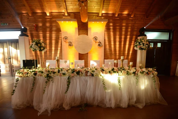 Hochzeitsdekorationen Inneren Des Hotels — Stockfoto