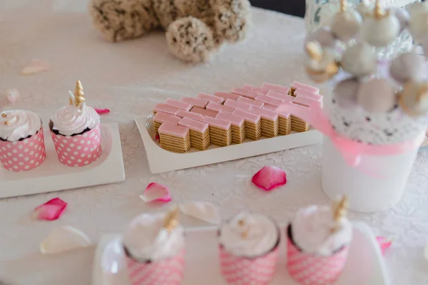 Mesa Doce Para Evento Especial Infância — Fotografia de Stock