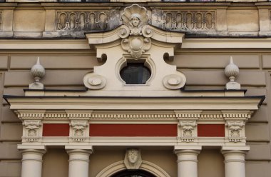 2. Haziran 2018 Riga, Letonya. Art Nouveau bina cephe parçası Alberta 7 sokak Riga Letonya