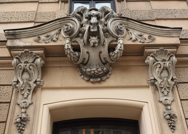 Art Nouveau Bina Cephe Parçası Blaumana Sokak Riga Letonya — Stok fotoğraf