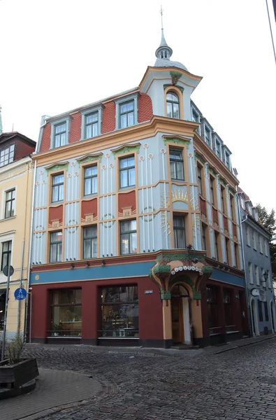 24 Eylül 2018 Riga, Letonya. Art Nouveau Kaleju 23 sokak Riga Letonya bina