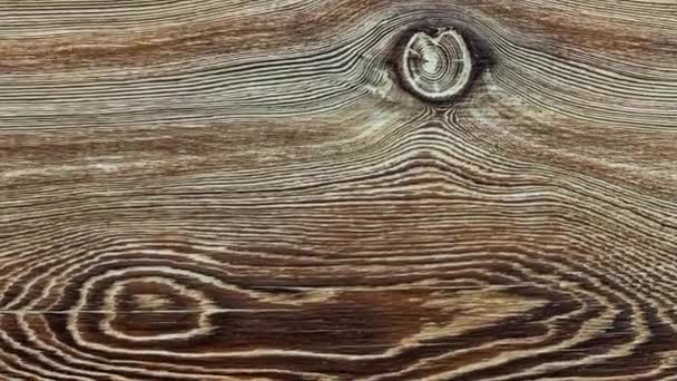 Textura de madera vintage con nudos. Vista superior de primer plano. — Vídeos de Stock