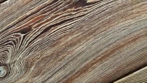 Textura de madera vintage con nudos. Vista superior de primer plano para fondo u obras de arte. — Vídeos de Stock