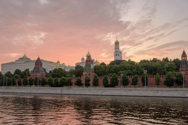 Московський Кремлівський Набережній Річка Москва Заході Сонця Архітектура Пам Ятка — стокове фото