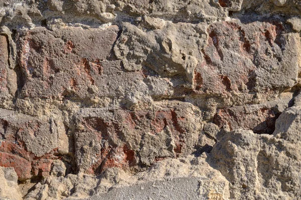 Vecchio Muro Mattoni Rossi Vicino — Foto Stock