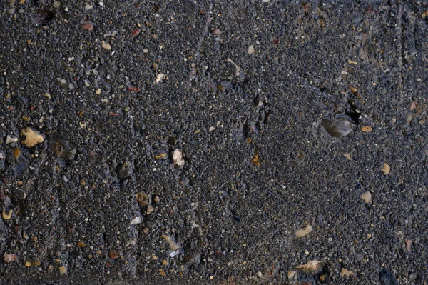 小石が閉じ込められた黒湿式アスファルト — ストック写真