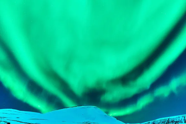 Piękne Zorza Polarna Zielone Sfotografowane Islandii Lutym — Zdjęcie stockowe