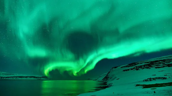 Aurores boréales en iceland — Photo