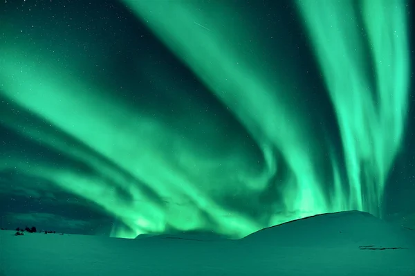 Beautiful Northern Lights Green Photographed Iceland February — Stock Photo, Image