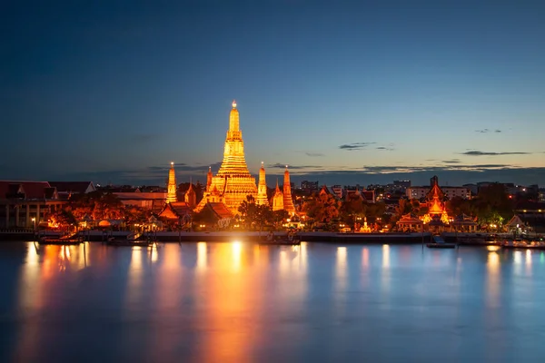 Wat Arun Απέναντι Όχθη Ποταμού Chao Phraya Κατά Διάρκεια Του — Φωτογραφία Αρχείου