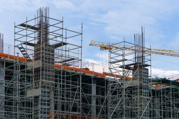 Estrutura Aço Canteiro Obras Está Construção — Fotografia de Stock