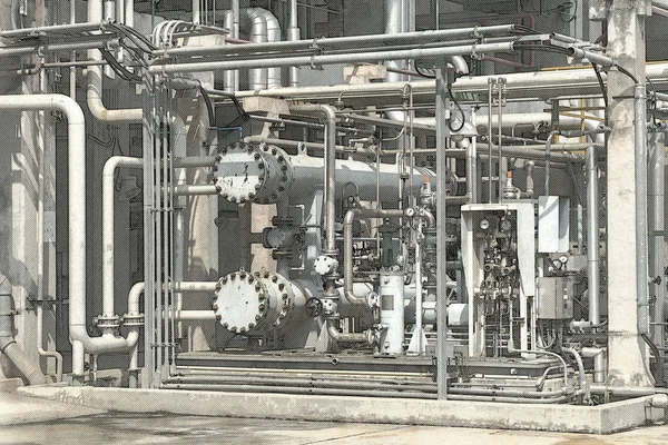 Sketch of the pipe in the Refinery industry — Stock Photo, Image