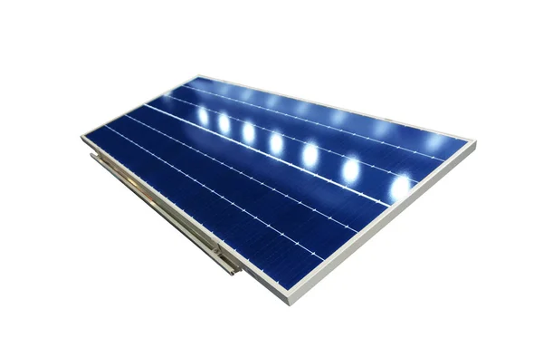 Solar panels absorb sunlight as a source of energy to generate d — Stock Photo, Image