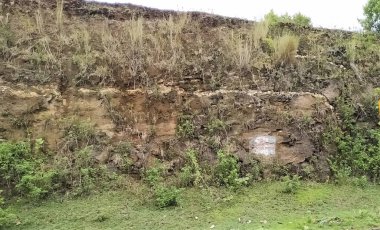 Çimenli kayanın manzarası