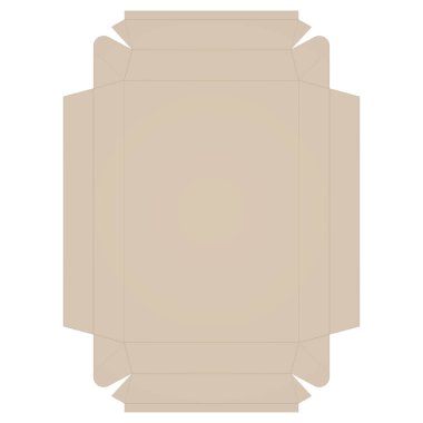 Karton ambalaj çizimi. Yapıştırılmış - Dört Köşeli Üs - Kapakları Dizin Sonu Genişlemesi ile Kilitleme