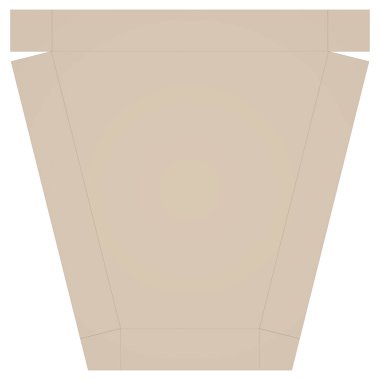 Karton ambalaj çizimi. Yapıştırılmamış - Dört Köşeli Üs