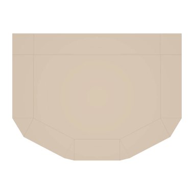 Karton ambalaj çizimi. Yapıştırılmamış - Altı Köşeli Üs