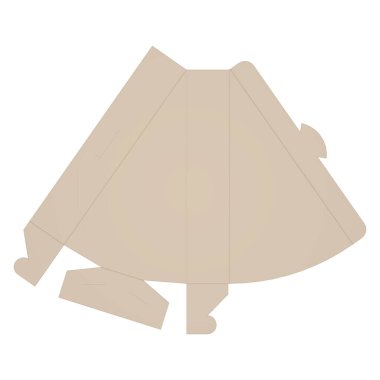 Karton ambalaj çizimi. Yapışkan Olmayan - Üç Köşeli Üs - Kanatçıkları Pençe Kilidi ile KilitlerStencils