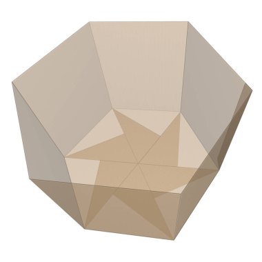 Karton ambalaj röntgeni. Altında yapıştırıcı olan altıgen konteynır. 3 Boyutlu Hazırlama